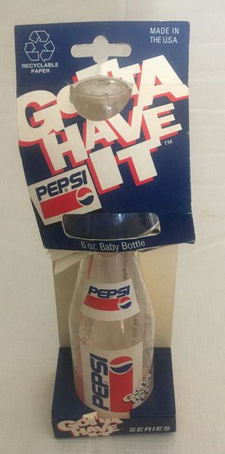 Vintage 1992 Pepsi Baby Bottle By Munchkin - Gotta Have It Series -