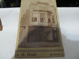 Antique Picture Of A Very Old Building C C Smith Mt Vernon Illinois Neat L@@k