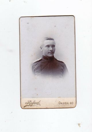 Old Cdv Photo Russian Soldier Poland Warsaw Warszawa 1890s