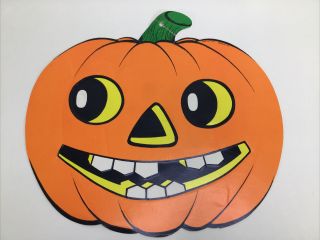 Vintage Beistle Halloween Jack O Lantern Die Cut Out Cardboard Pumpkin