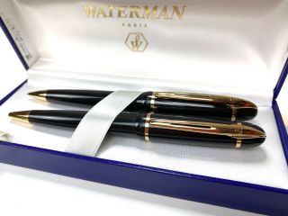 Waterman Phileas Black/grey,  Gold Ballpoint Pen & Mechanical Pencil Set