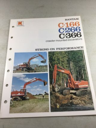 Bantam,  Koehring C166,  C266,  C366 Excavator Sales Brochure,  Literature