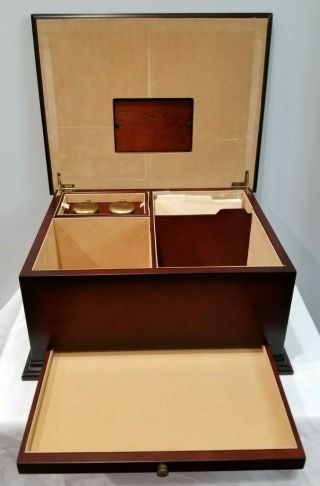 The Bombay Company Wood Desk Organizer Mail Box In/out Paper Tray