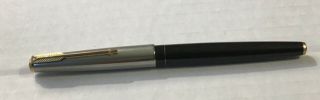 Parker Fountain Pen Black Sterling Silver Cap W Gold Tone Accents Jeweled