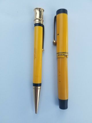 Parker Duofold Mandarin Yellow Pen & Pencil Set Made In U.  S.  A.  Desk Home Decor