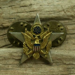 Ww2 Us Army General Staff Emblematic Sterling Pin Medal (d3)