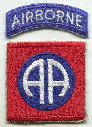 Vintage Us Army 82nd Airborne Color Patch W/airborne Tab Cut Edge