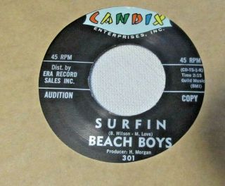 Beach Boys - Surfin B/w Luau - Candix 301 - Surf Garage Rock - Promo - 7 " 45rpm