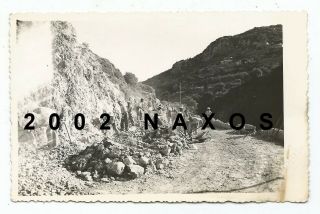 Greece Cythera Kythira Road Workers In Kakopetri Old Photo Postcard By Fatseas