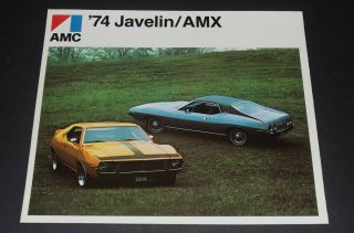 1974 Amc Javelin / Amx Brochure Canada Near
