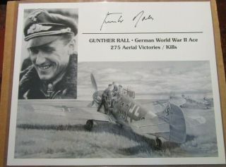 8 X 10 Photo Autographed Gunther Rall German Ww Ii Ace W