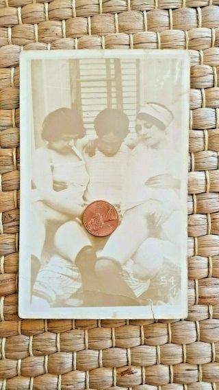 French Risque Woman Naked Old 1920s Photo Postcard Nude
