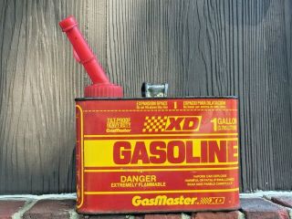 Vintage 1 Gallon Metal Gas Can,  1 Of A Kind Made Usa Very Rare.  Great For A Mg