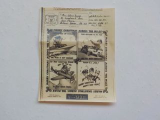 Wwii V - Mail Christmas Card Fighter Airplane Boat Wilkes Barre Pennsylvania Ww2