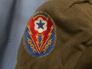 1944 WWII U.  S.  ARMY IKE O.  D.  WOOL FIELD JACKET & PATCHES Communications Size 36 2