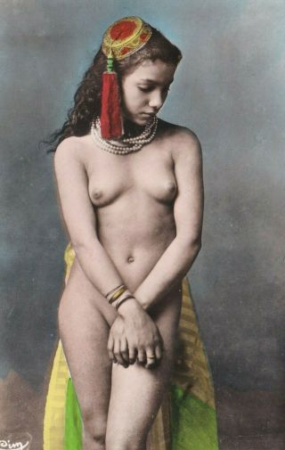 North Africa Arab Nude Slave Woman Old 1920s Real Photo Postcard