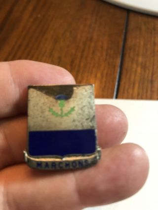 Vintage Sterling Silver Military Marchons Badge / Pin