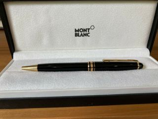 Montblanc Meisterstuck Classic Pix Black And Gold Ballpoint Pen With Case