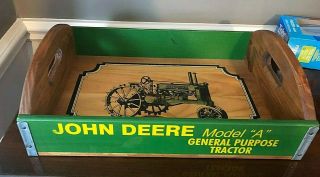 John Deere Model A General Purpose Tractor Wood Garden Serving Tray - 6054