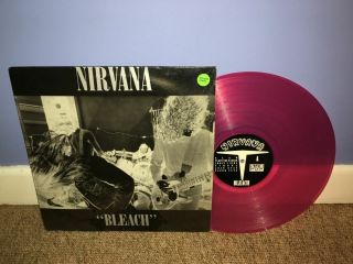 Nirvana - Bleach Lp Sub Pop Translucent Pink Us Vinyl Erika Kurt Cobain