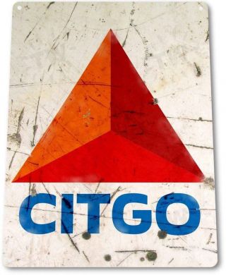 Citgo Gas Oil Gas Station Pump Mechanic Garage Auto Shop Rustic Metal Decor Sign