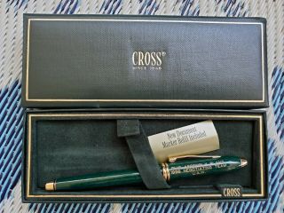 Cross Townsend Marble Green Lacquer Gold Rollerball Pen Ohio Assembly Plant Uaw