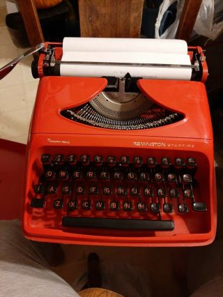 Sperry Rand Remington Starfire Red Typewriter 1960s In Great Shape.  With Case.