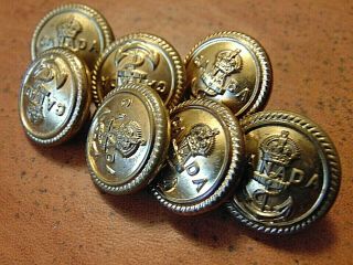7 Ww2 Rcn Royal Canadian Navy Canada Officer Uniform Buttons Scully
