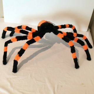 Halloween Large Spider Black Orange Wire And Plush Decoration Bendable Legs