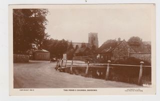 Old Real Photo Card The Pond And Church Docking 1925 Norfolk King 