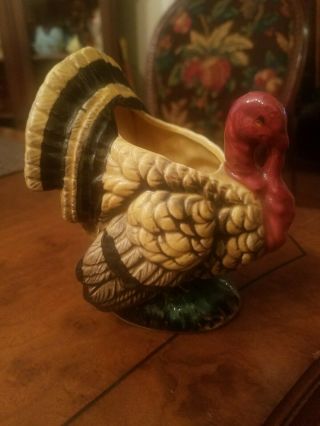 Vintage Napcoware Napco Ceramic Thanksgiving Turkey Planter Vase 7475 Sticker