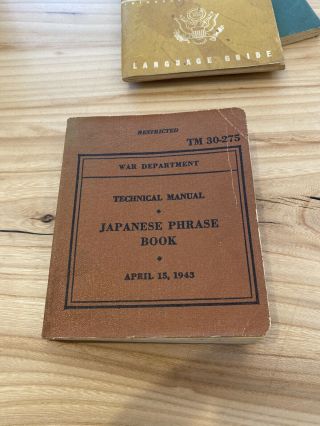 Rare Ww2 U.  S.  War Department Tm Book " Japanese Phrase Book ",  1943 Dated
