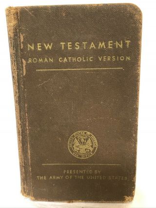 Testament Bible 1941 Wwll Roman Catholic Version Us Army