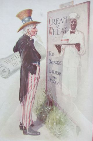 1915 Cream Of Wheat Printed Advertising Uncle Sam Patriotic Health Bill Perrett