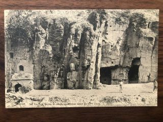 China Old Postcard Caves Statues Buddha She Kou Szu Honan