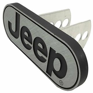 1 Piece Brushed Metal Trailer Towing Hitch Receiver Plug Cover For Jeep