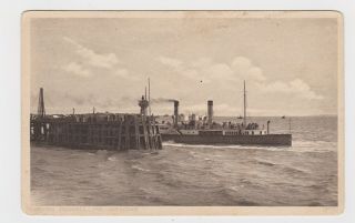 Great Old Card Paddle Steamer Leaving River Orwell Felixstowe Around 1910 G.  E.  R