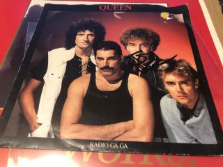 Queen Radio Gaga Uk 1984 7”ps Hand Signed By John Deacon