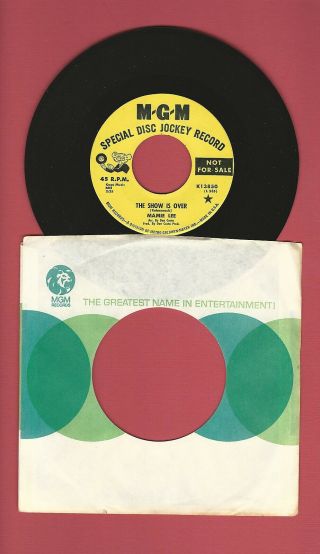 Mamie Lee I Can Feel Him Slipping Away The Show Is Over DJ MGM 45 Record Soul M - 2