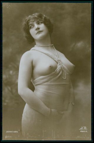 French Nude Woman Risque Curiosa 1910s Old Rppc Real Photo Postcard A15