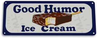 Good Humor Ice Cream Bar Vending Truck Summer Cool Treat Retro Tin Metal Sign