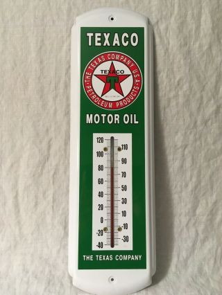 Metal Thermometer Advertising Texaco Motor Oil The Texas Company 17 " Long
