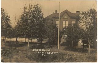 Rppc Real Photo Postcard Of The Old School House Newmanstown,  Pa.  Lebanon County