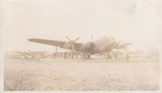 Wwii Snapshot Photo British Raf Lancaster Bomber Mendlesham England 33