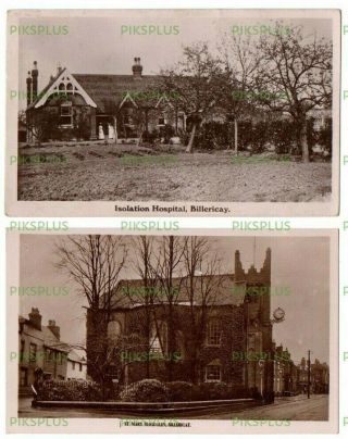 Old Postcards Billericay Isolation Hospital & St Mary Magdalen Essex Real Photos