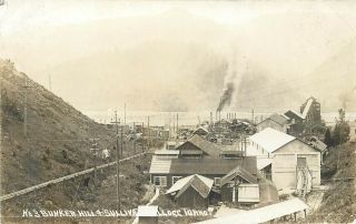Kellogg Idaho Mining No3 Bunker Hill & Sullivan Mill Old Real Photo Postcard