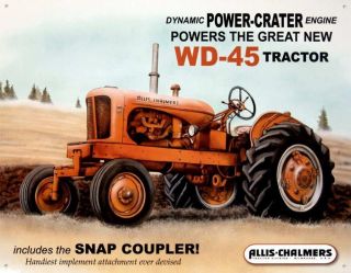 Allis - Chalmers Wd - 45 Tractor Vintage Retro Tin Sign 13 X 16 "