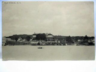 1910 Postcard Old Forge Ny,  Homes Along Shore Line