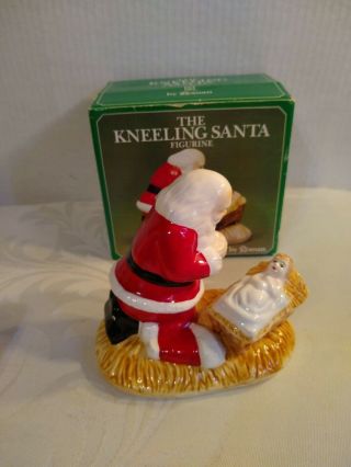 Vintage The Kneeling Santa Porcelain Figurine Roman Inc.  1988 Box