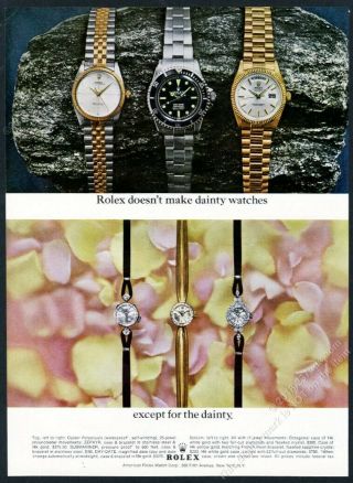 1963 Rolex Submariner Etc 6 Watch Color Photo Vintage Print Ad